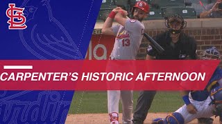 Matt Carpenter belts 3 HRs 2 doubles in 5hit day vs Cubs [upl. by Allsopp]