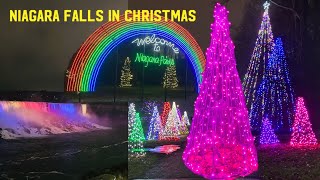 Niagara falls christmas vibes 2023  Fireworks Winter festival of lights christmas canada travel [upl. by Anitsuj]