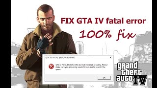 HOW TO FIX GTA IV FATAL ERROR  DFA DID NOT INITIALIZE PROPERLY IN WINDOWS 10 BY RS Official [upl. by Yeleak]