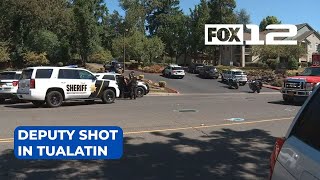 Deputy shot in Tualatin people asked to avoid active scene [upl. by Annehcu255]