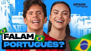 Camila Mendes e Rudy Mancuso falando português [upl. by Aanas]