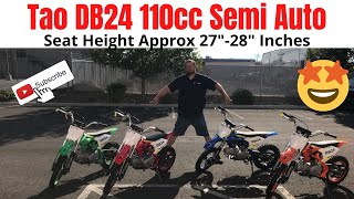 TaoTao DB 24 110cc Dirt Bike Review In Favorite Kids Colors 27quot28quot Inch Seat Height [upl. by Leissam]