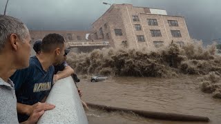 Chaos in China’s Zhashui County Flash Flood Destroys Bridge Traps Vehicles in Raging River [upl. by Dnalevelc359]