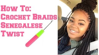 How To Crochet Braids Senegalese Twist Step by Step amp Braid Foundation [upl. by Leumas]