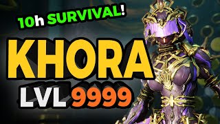 Khora Build Guide for Level 9999  10 Hours Survival Challenge Warframe [upl. by Pen]