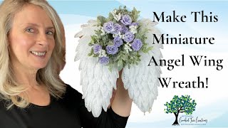 How to Make a Mini Angel Wing Wreath for a grave wreath attachment or Christmas tree topper [upl. by Hun87]