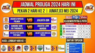 Jadwal Proliga 2024 Hari iniKlasemen Putra amp Putri Voli Proliga 2024 TerbaruPutaran 1Live Moji [upl. by Casandra822]