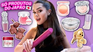 TESTANDO TODOS PRODUTOS DO JAPÃO QUE COMPREI Make cabelo e [upl. by Reyam]