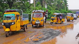 Autorickshaw 3 Wheeler on POTHOLES Roads  Tuk Tuk Rickshaw Videos  Auto Videos  Crazy AutoWala [upl. by Asertal]