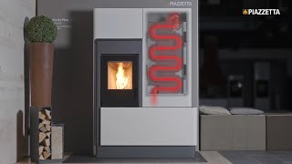 Piazzetta nuova stufa ibrida a pellet e legna e228h  new hybrid pellet and wood stove e228h [upl. by Ayit]