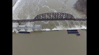 Barge crash on the Ohio river [upl. by Arrimat502]