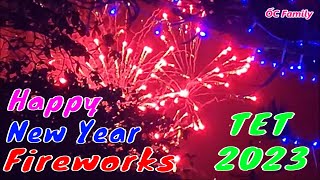 Fireworks To Welcome Lunar New Year Eve Tet Holiday 2023 in Vung Tau City Vietnam  ỐC Family [upl. by Attekahs]