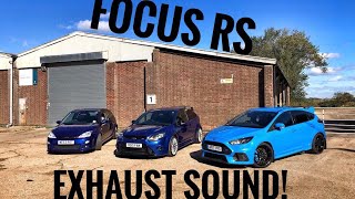 Focus RS MK1 vs MK2 vs MK3 exhaust sound [upl. by Berget238]