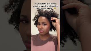 Naturals secretly wanting length while saying ‘health over length’ hairgrowthjourney bigchop [upl. by Yliab]