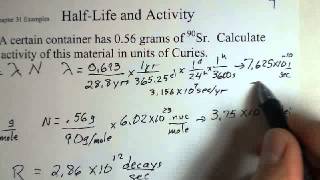 Radioactivity Activity and HalfLife Calculation [upl. by Sorcim]