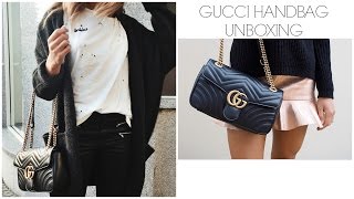 HANDBAG UNBOXING  GUCCI MARMONT BAG [upl. by Nasya655]