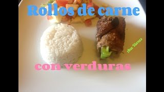 Rollos de carne con verduras  Recetas Fácil y Saludable [upl. by Merrill]