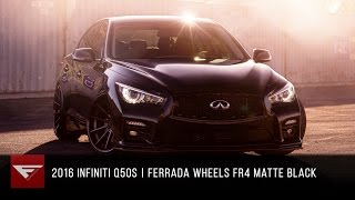 2016 Infiniti Q50s  Ferrada FR4 Matte Black with a Gloss Black Lip [upl. by Ybot726]