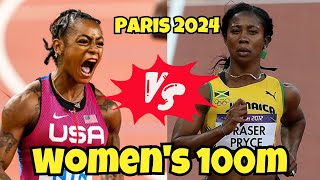 Shacarri Richardson VS Shellyann FraserPryce  Women’s 100 Meters – 2024 Paris Olympics [upl. by Stilwell]