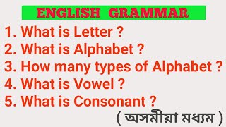 Basic English Grammar l What is Letter  I What is Alphabet Vowel Consonant SemiVowel [upl. by Barret]