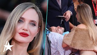 Angelina Jolie STOPS To Greet Bedridden Fan On Venice Film Festival Red Carpet [upl. by Niltac]