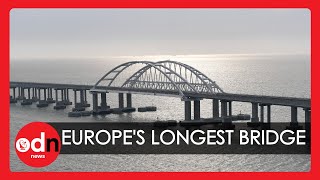 Putin Opens Europes Longest Bridge Linking Russia and Annexed Crimea [upl. by Herwick]