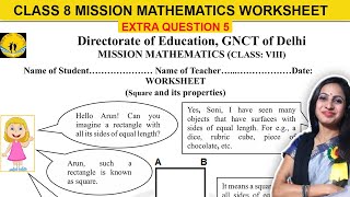 Class 8 Maths Sqaure and Its Properties Extra Question 4 worksheet solution [upl. by Ielirol]