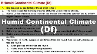 Koppen Scheme  Humid Continental Climate Df  UPSC IAS Geography [upl. by Hasen19]