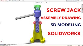 Screw Jack Assemble Drawing solidworks solidmodeling cadcam cad solidworkstutorial 3d viral [upl. by Lissak]