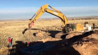 Time lapse digging amp placing telecom manhole [upl. by Jurkoic]