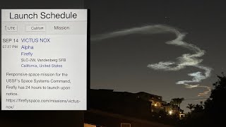 USSF’s Space Launch VICTUS NOX Alpha Firefly SLC2W Vandenberg SFB  SURPRISE Launch raw footage [upl. by Ogden]