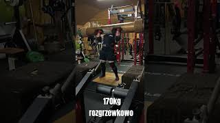 Wyciskanie drewnianej belki 170kg strongman logpress powerlifting weightlifting training [upl. by Renelle]