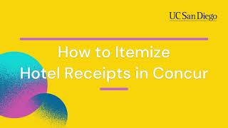 How to Itemize Hotel Receipts in Concur [upl. by Torosian]