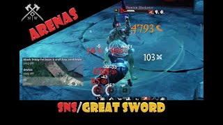 New World PvP  Void Darkplate  SnSGreat Sword  Medium Armor  Arenas 35 [upl. by Atil]