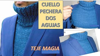 IDEA DE INVIERNO Tejer cuellopechera a dos agujas para hombre facil principiantes tricot [upl. by Ednargel790]