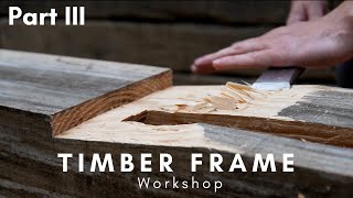 Tiny Timber Frame Workshop Pt 3 Wedged Dovetail Through Mortise  Plans Available [upl. by Timmi729]