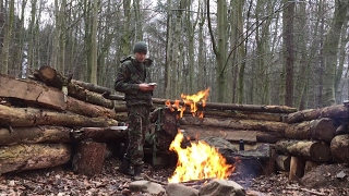 SOLO WINTER HAMMOCK CAMP AND WOODLAND LUNCH [upl. by Vahe]