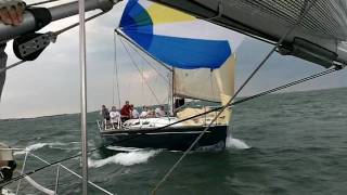 Beneteau 407 Amorita from Silver Bullet sailing down wind [upl. by Woolson]