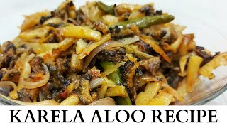 How to make Karela Aloo Recipe  Karela Aloo  Kitchen n Outing Diaries [upl. by Deland]