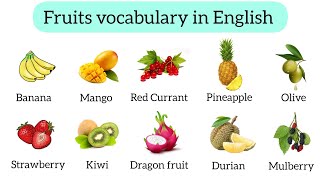 Fruits in English  Improve your vocabulary  Listening and Speaking Practice [upl. by Knowle]