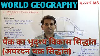 World Geography  पैंक का भूदृश्य विकास सिद्धांत  अपरदन चक्र सिद्धांत [upl. by Adnorhs]