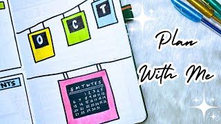 October 2024 bullet journal setup  plan with me  polaroid theme 📚 [upl. by Sisenej]