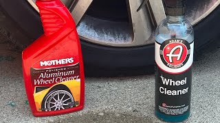 Wheel Cleaner shootout Adams Polishes Wheel Cleaner vs Mothers Aluminum Wheel Cleaner [upl. by Fitzger]