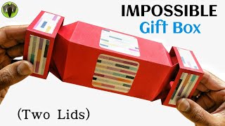 Impossible Gift Box with Two Lids Unique Design  DIY tutorial  888 [upl. by Airetnuhs693]