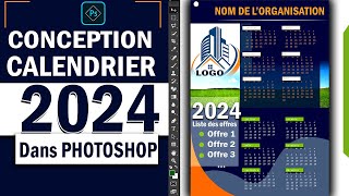 Calendrier 2024 dans Photoshop Comment faire un calendrier sur Photoshop en 2024 [upl. by Okemak]