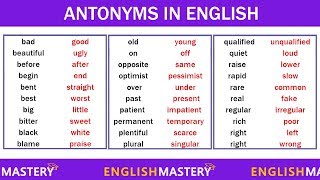 Learn 200 Common Antonyms Words in English to Expand your Vocabulary [upl. by Euqinahs]