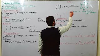 Addition Reactions of Benzene  Hydrogenation halogenation amp Combustionch9  12th class chemistry [upl. by Jesher564]