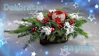 Świąteczna dekoracja na sosnowym pniu DIY Christmas Decorations [upl. by Sucramed]