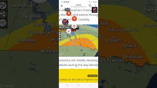 September 16th 2024 tornado warnings in southern Manitoba 320 pm mountain 520 pm Eastern [upl. by Ahsikyw531]