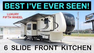 LARGEST Kitchen youve EVER seen in an RV Cedar Creek Champagne 38EFK  Front Kitchen [upl. by Eneryt675]